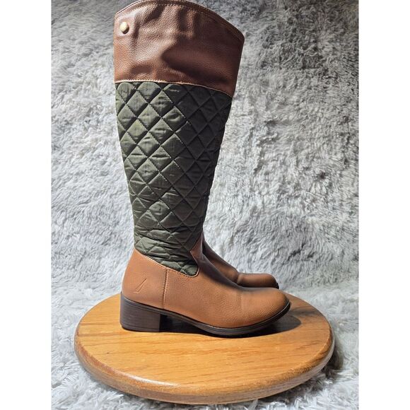 Nautica Shoes - Nautica Womens Size 5.5 Orli Boots Tag Faux Brown Leather High Shaft Zipper